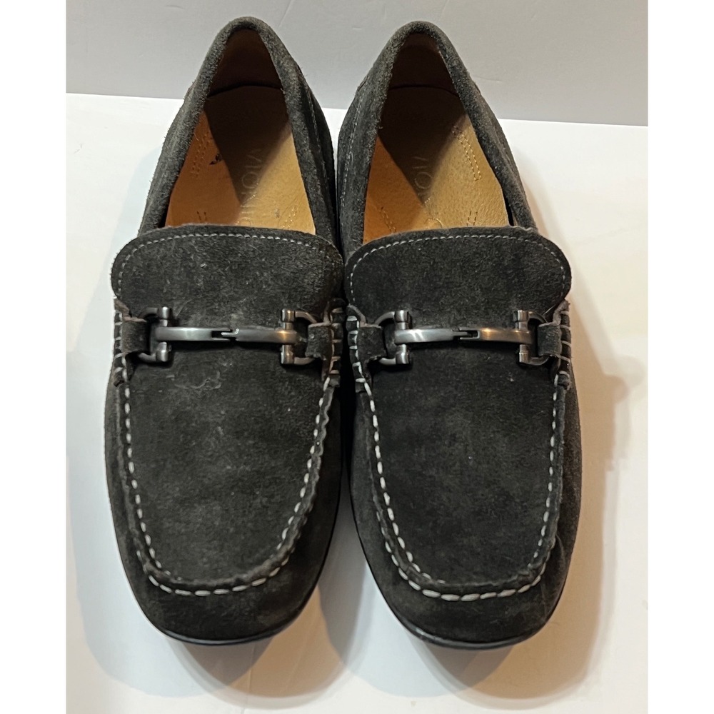Vionic Mason Mens Suede Driving Loafers Gray Bit Moccasins US Size 9